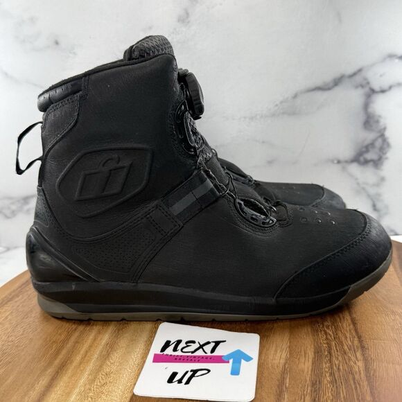 Men’s 12-Icon Patrol 2 Black BOA Waterproof Motorcycle Field Tactical Boots CE - Picture 3 of 10